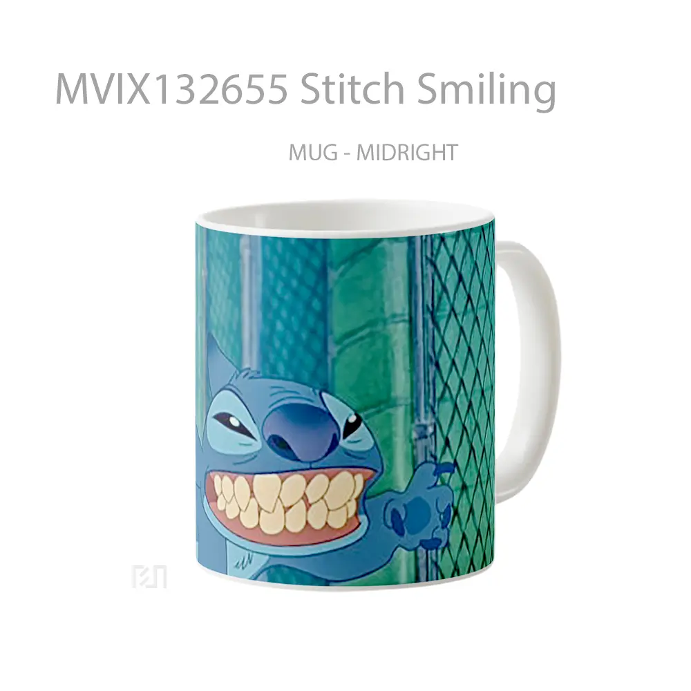 Mug Stitch Smiling Gelas Keramik Unik - All-side / Desain