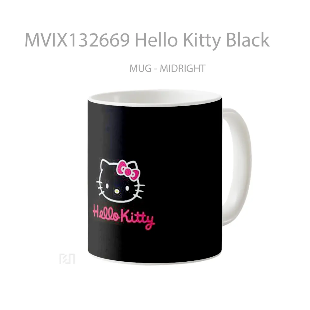 Mug Hello Kitty Black Gelas Keramik Unik - All-side / Desain