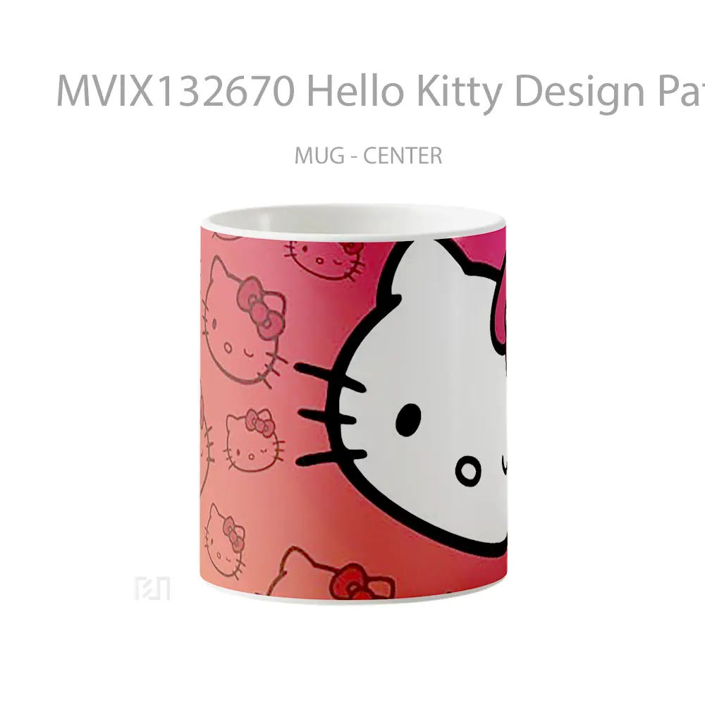 Mug Hello Kitty Design Pattern Gelas Seni Modern