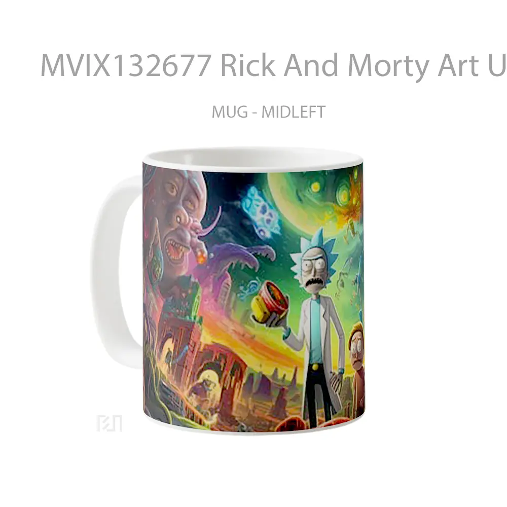 Mug Rick And Morty Art Universe Gelas Astronomi - All-side / Desain