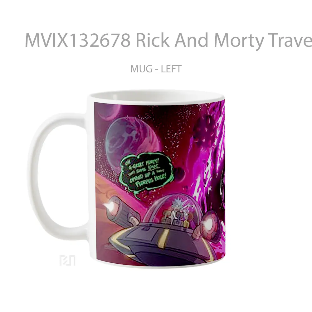 Mug Rick And Morty Traveling In The Universe Gelas Astronomi - All-side / Desain