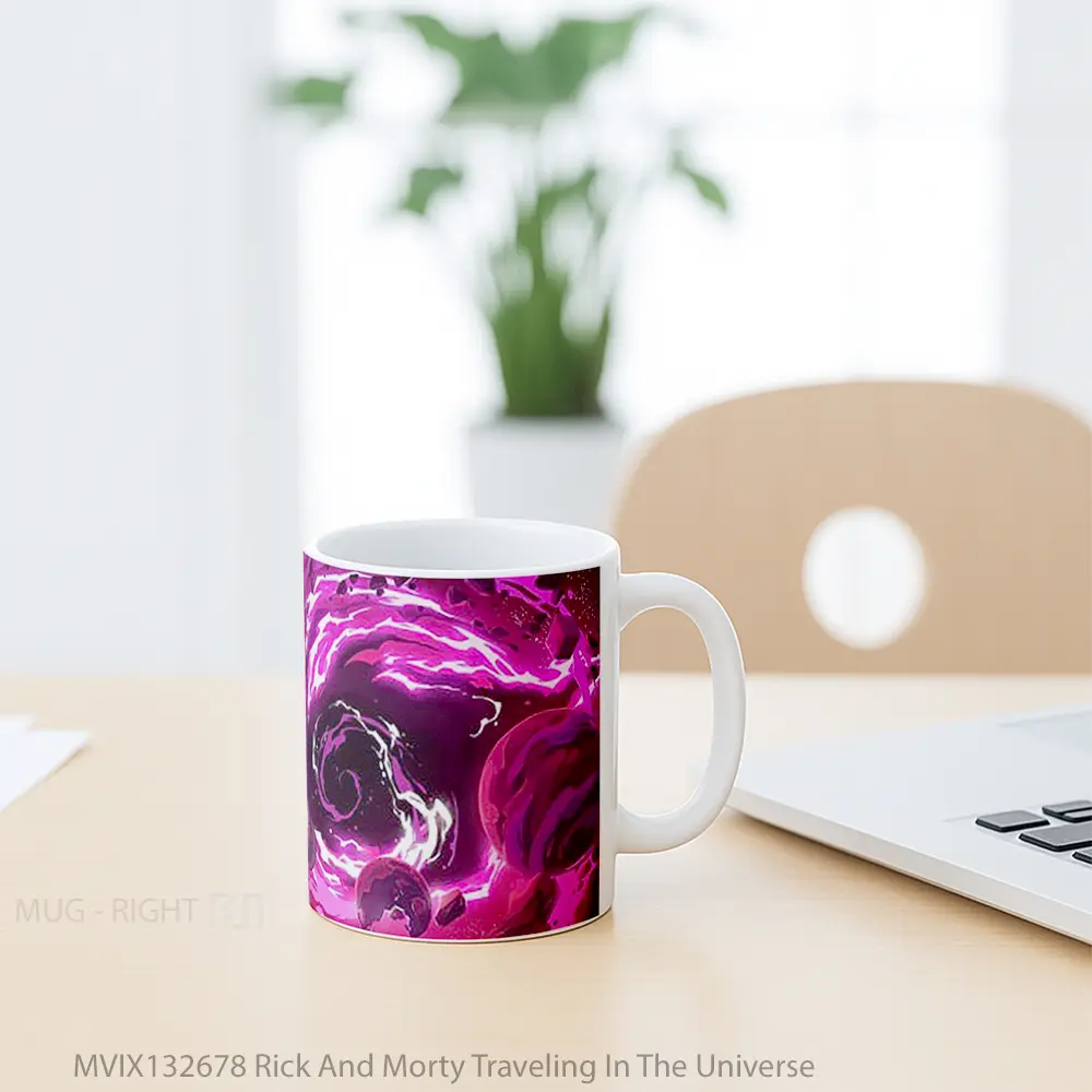 Mug Rick And Morty Traveling In The Universe Gelas Astronomi - All-side / Desain