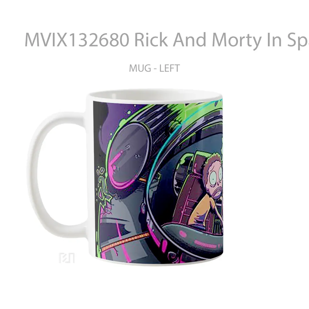 Mug Rick And Morty In Spaceship Gelas Kartun - All-side / Desain