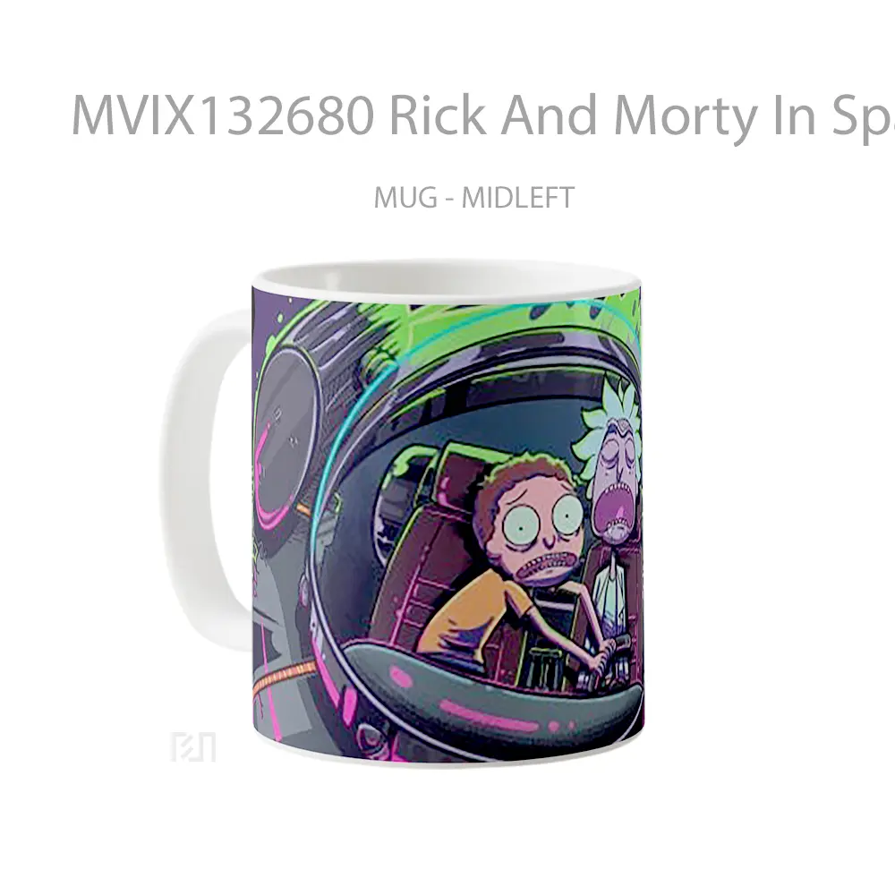 Mug Rick And Morty In Spaceship Gelas Kartun - All-side / Desain