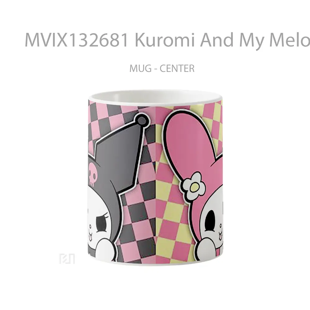 Mug Kuromi And My Melody Hello Kitty Gelas Keramik Unik