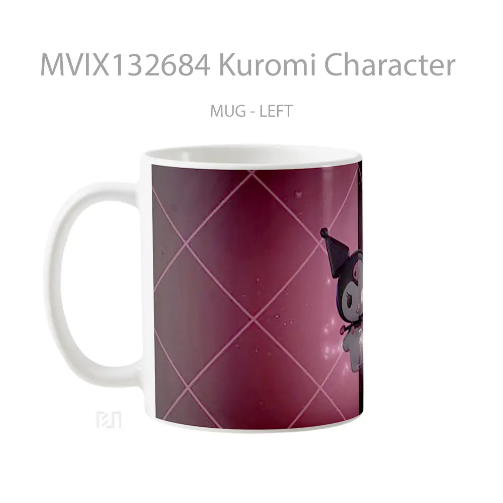 Mug Kuromi Character Gelas Keramik Unik - All-side / Desain