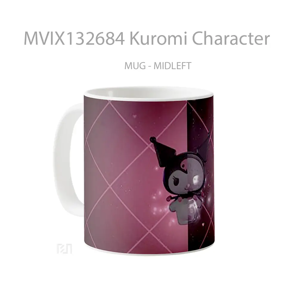 Mug Kuromi Character Gelas Keramik Unik - All-side / Desain