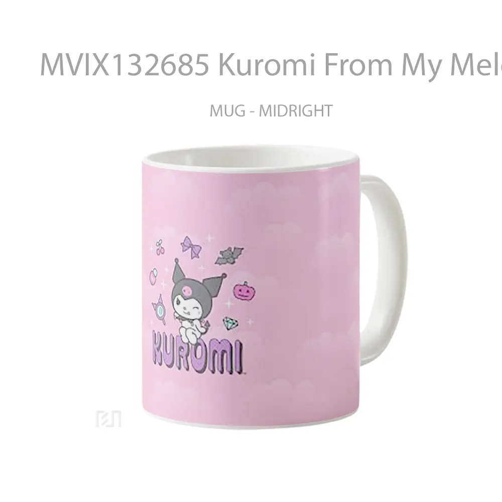Mug Kuromi From My Melody Hello Kitty Gelas Keramik Unik - All-side / Desain