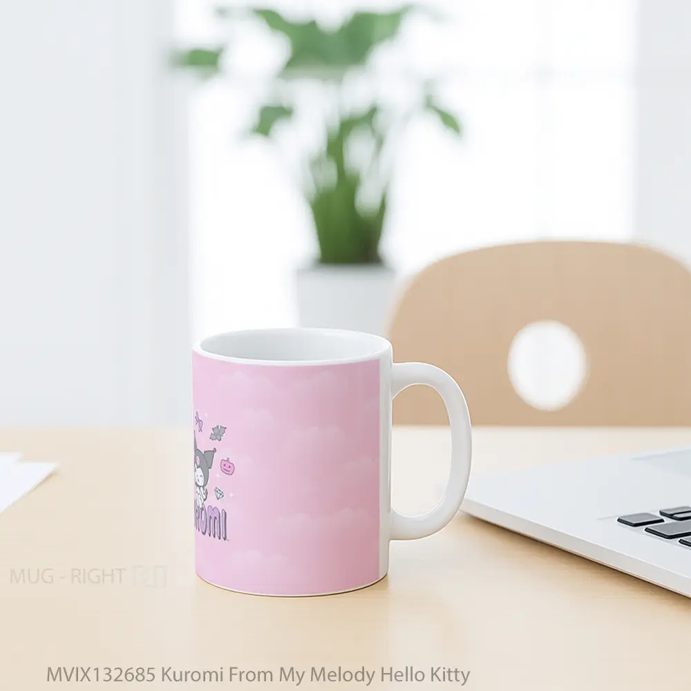 Mug Kuromi From My Melody Hello Kitty Gelas Keramik Unik - All-side / Desain