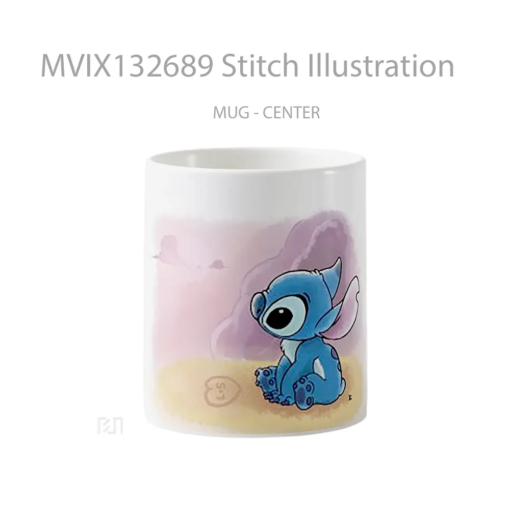 Mug Stitch Illustration Gelas Seni Modern