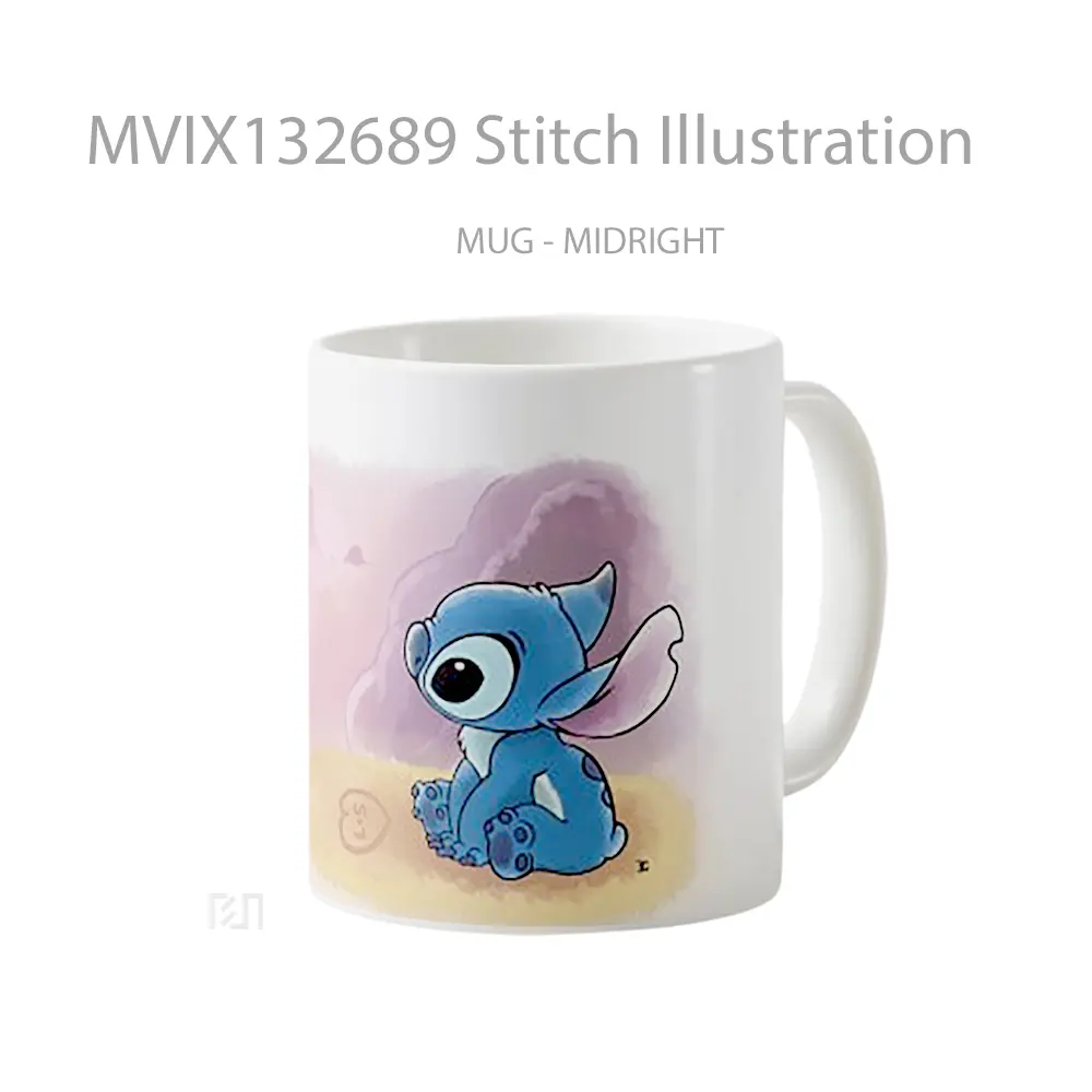 Mug Stitch Illustration Gelas Seni Modern - All-side / Desain