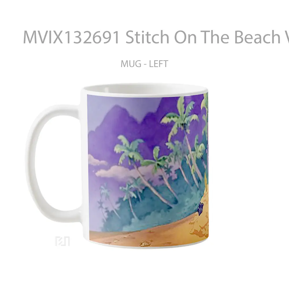 Mug Stitch On The Beach V1 Gelas Pemandangan Alam - All-side / Desain