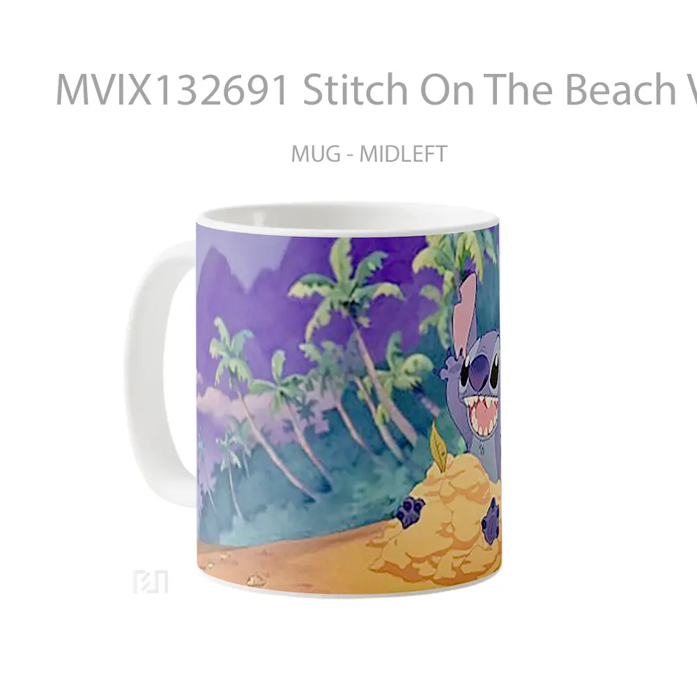 Mug Stitch On The Beach V1 Gelas Pemandangan Alam - All-side / Desain