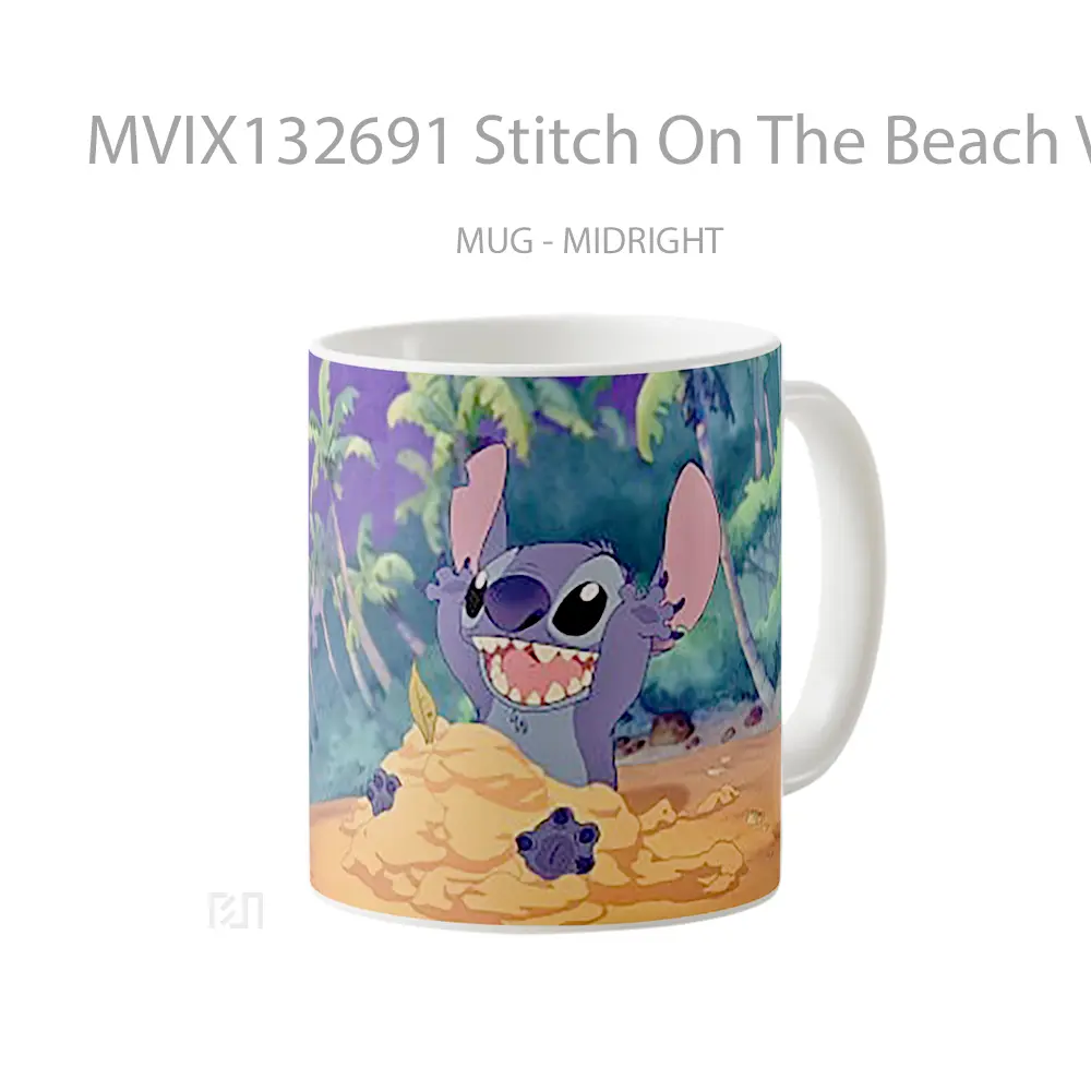 Mug Stitch On The Beach V1 Gelas Pemandangan Alam - All-side / Desain
