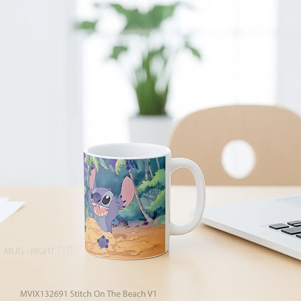 Mug Stitch On The Beach V1 Gelas Pemandangan Alam - All-side / Desain