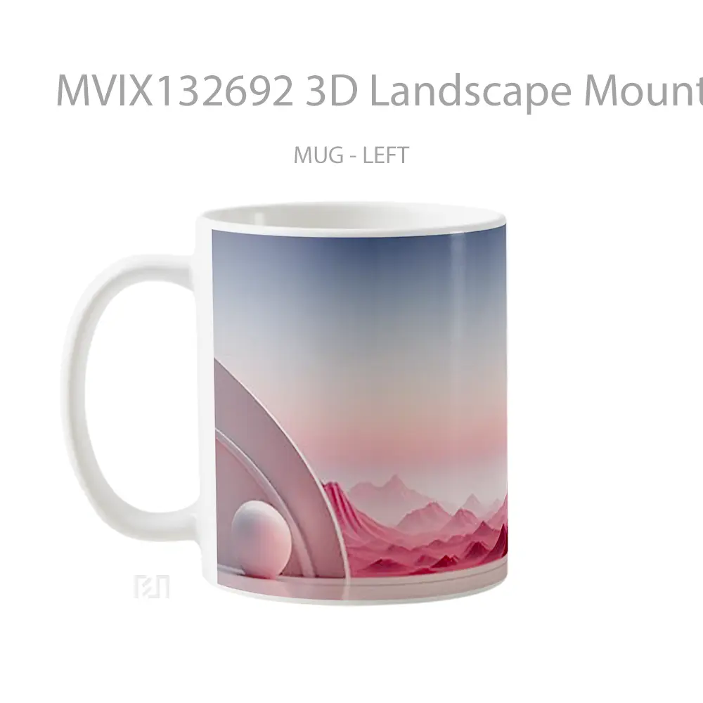 Mug 3D Landscape Mountains Moon Gelas Pemandangan Alam - All-side / Desain