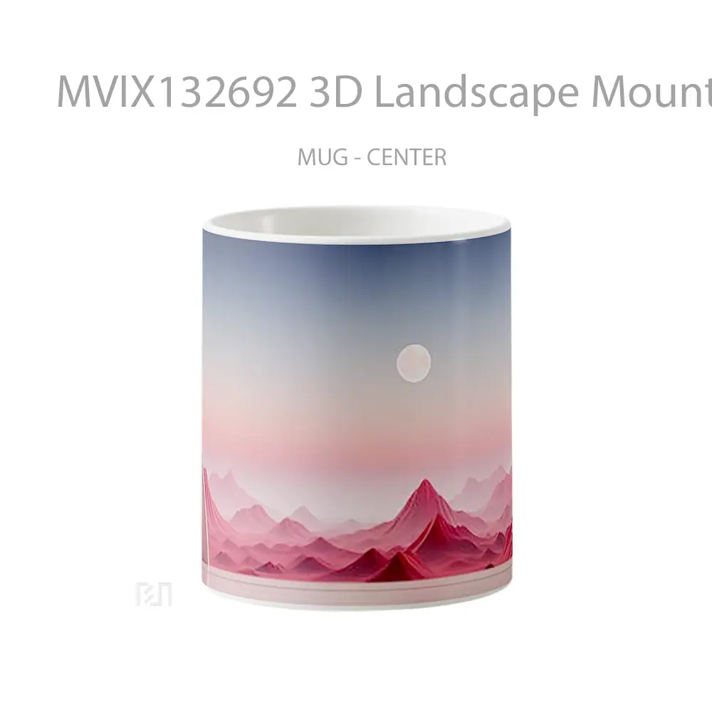 Mug 3D Landscape Mountains Moon Gelas Pemandangan Alam