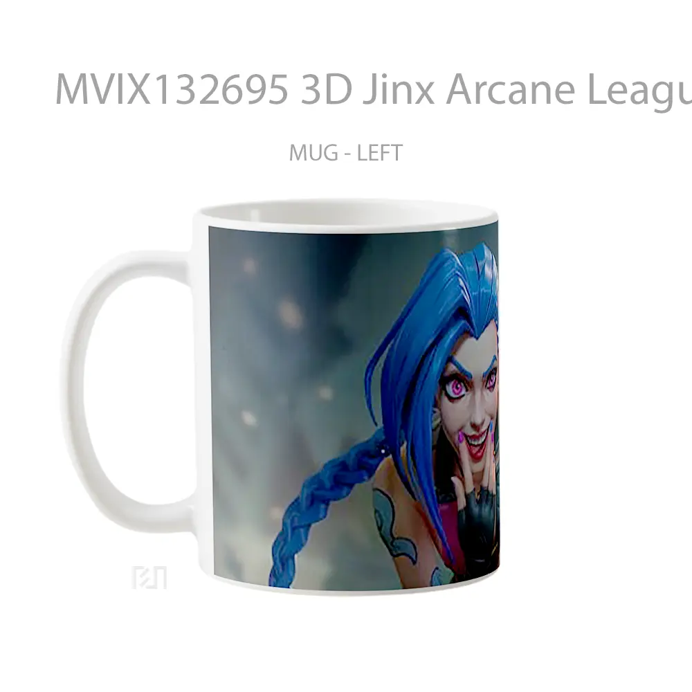 Mug 3D Jinx Arcane League Of Legends Cangkir Gamer - All-side / Desain