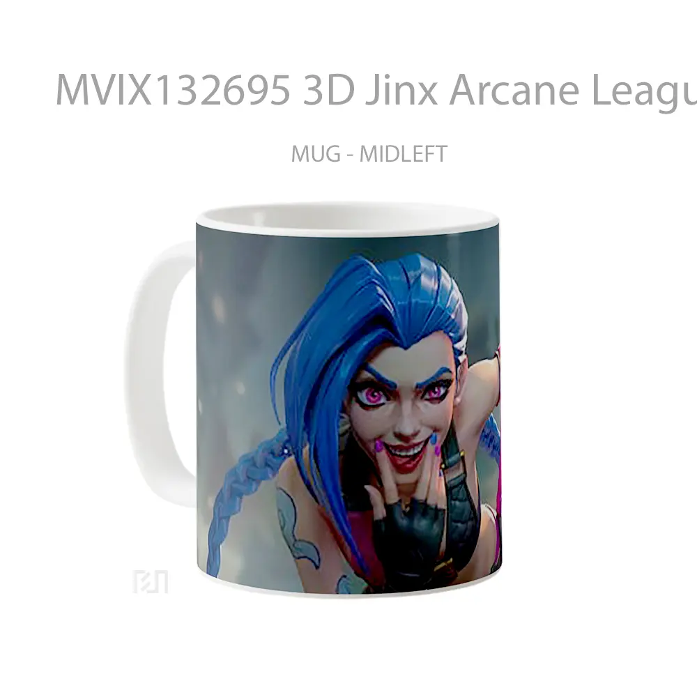 Mug 3D Jinx Arcane League Of Legends Cangkir Gamer - All-side / Desain