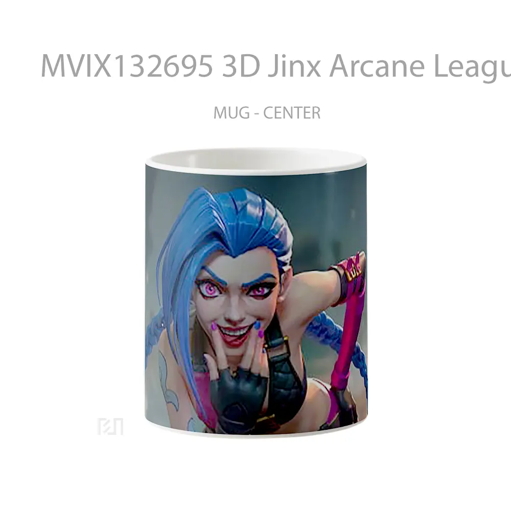 Mug 3D Jinx Arcane League Of Legends Cangkir Gamer