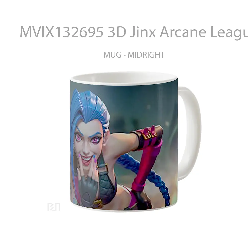 Mug 3D Jinx Arcane League Of Legends Cangkir Gamer - All-side / Desain
