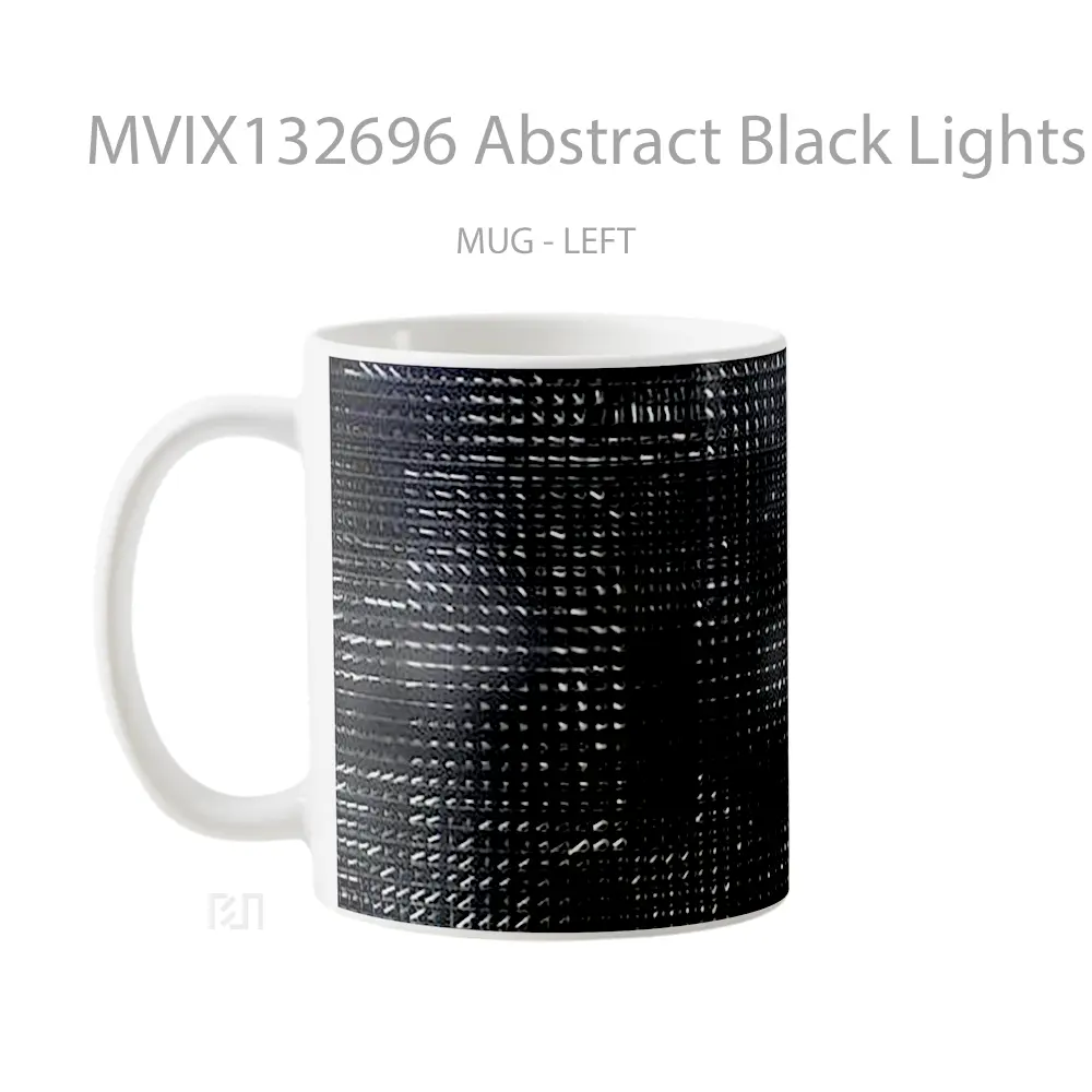 Mug Abstract Black Lights Background Gelas Seni Modern - All-side / Desain
