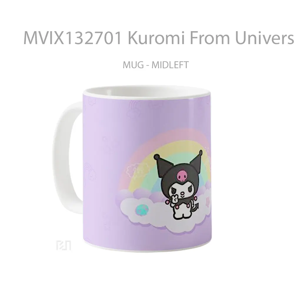 Mug Kuromi From Universo My Melody Hello Kitty V2 Gelas Keramik Unik - All-side / Desain