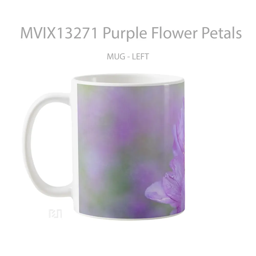 Mug Purple Flower Petals Gelas Pemandangan Alam - All-side / Desain