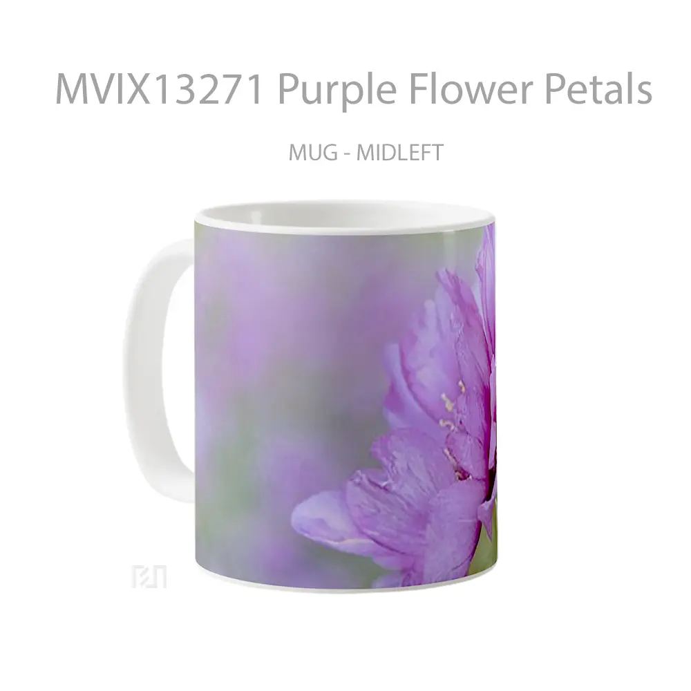Mug Purple Flower Petals Gelas Pemandangan Alam - All-side / Desain