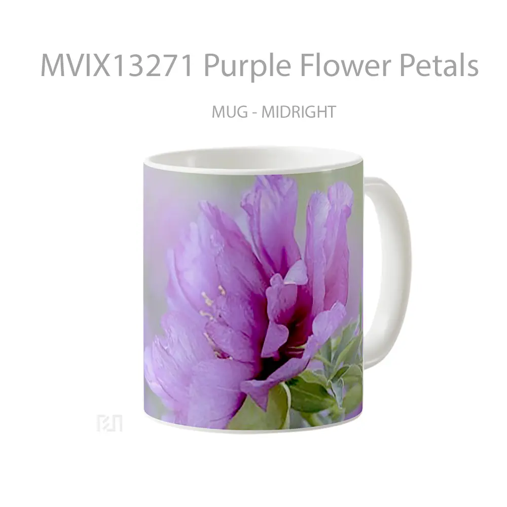 Mug Purple Flower Petals Gelas Pemandangan Alam - All-side / Desain