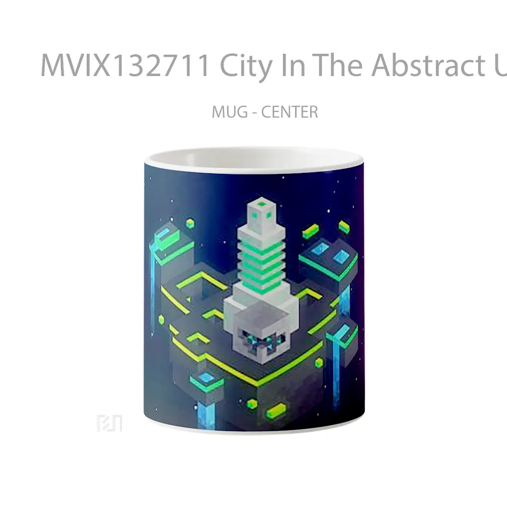 Mug City In The Abstract Universe Gelas Seni Modern