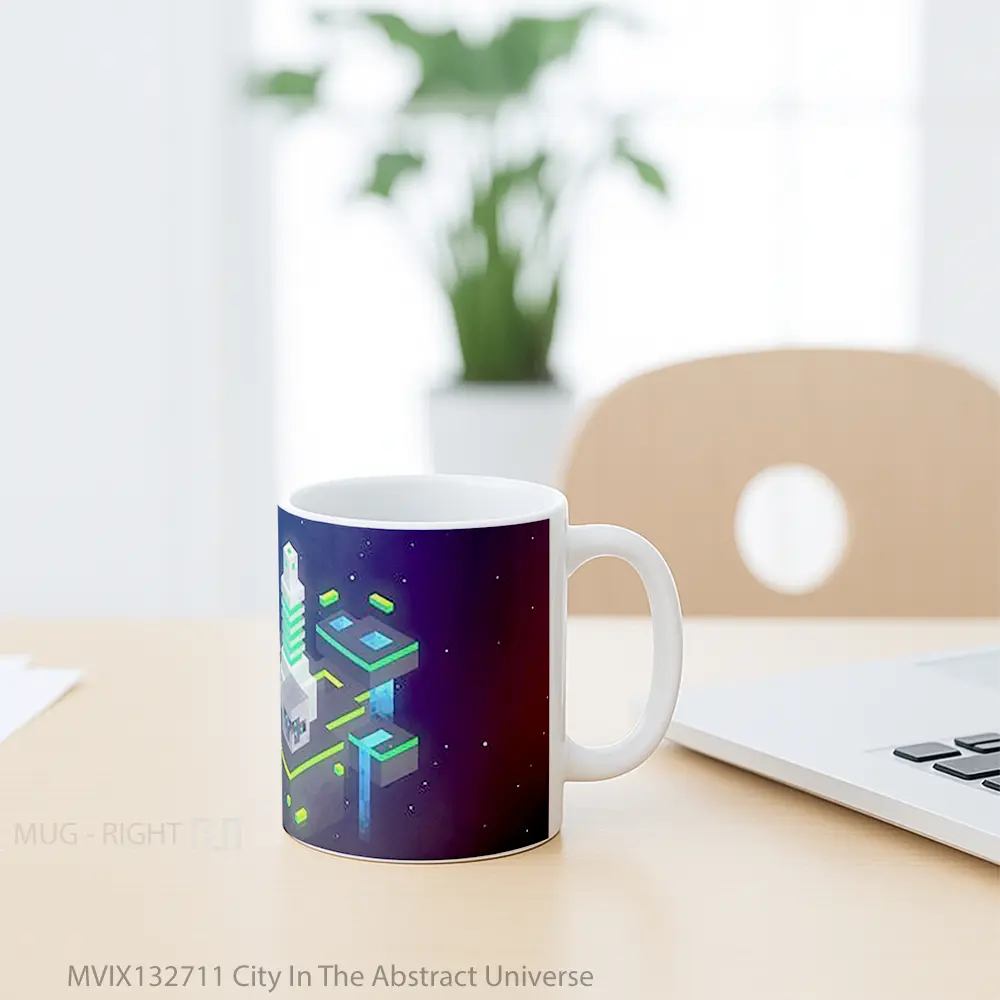 Mug City In The Abstract Universe Gelas Seni Modern - All-side / Desain
