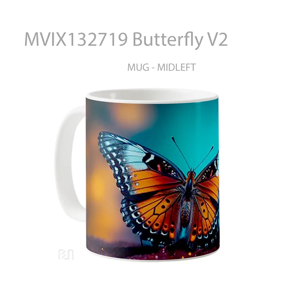 Mug Butterfly V2 Gelas Hewan Lucu - All-side / Desain
