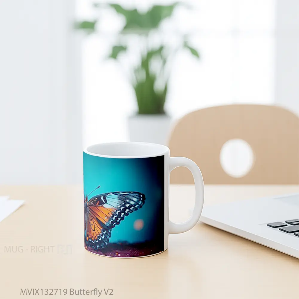 Mug Butterfly V2 Gelas Hewan Lucu - All-side / Desain
