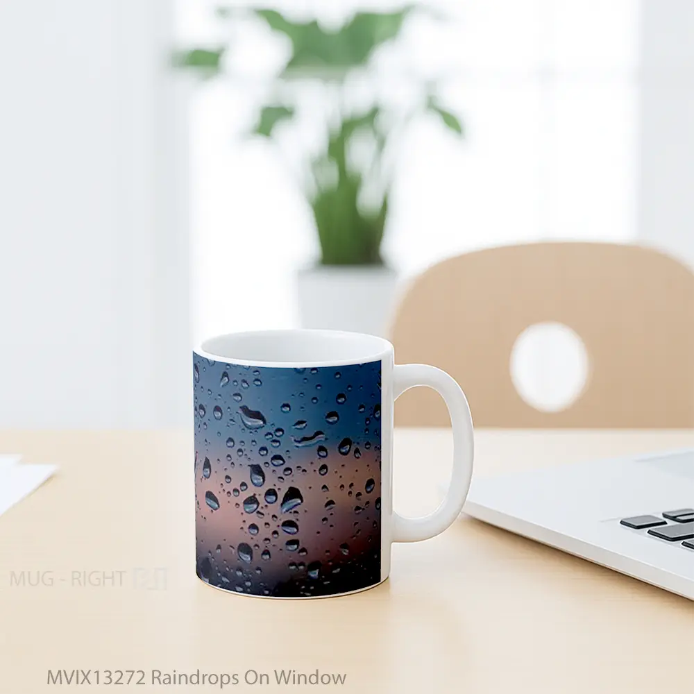 Mug Raindrops On Window Gelas Keramik Unik - All-side / Desain