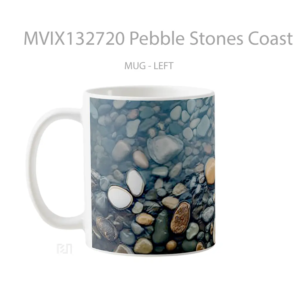Mug Pebble Stones Coast Gelas Keramik Unik - All-side / Desain