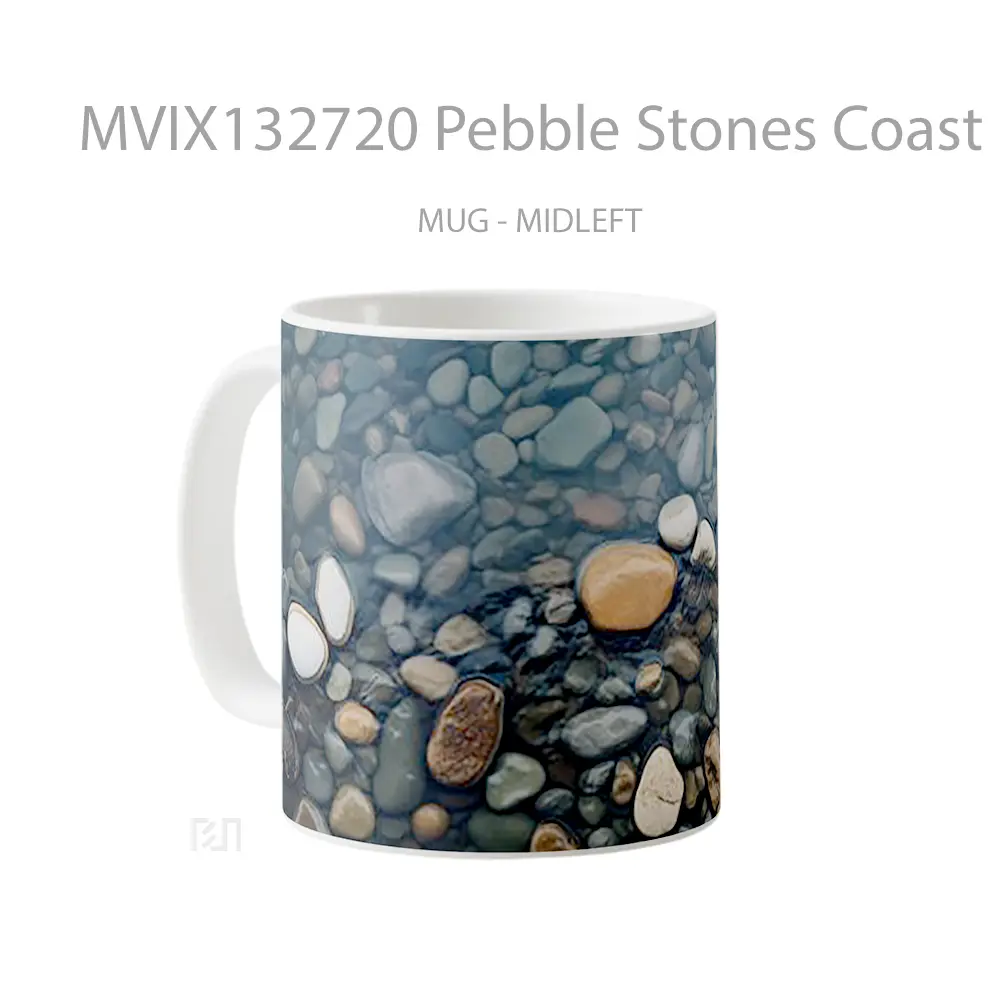 Mug Pebble Stones Coast Gelas Keramik Unik - All-side / Desain