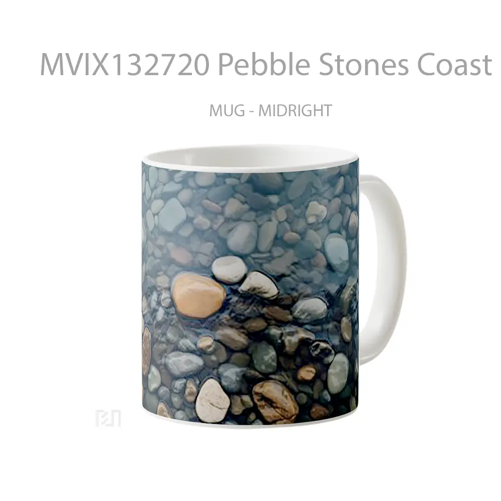 Mug Pebble Stones Coast Gelas Keramik Unik - All-side / Desain