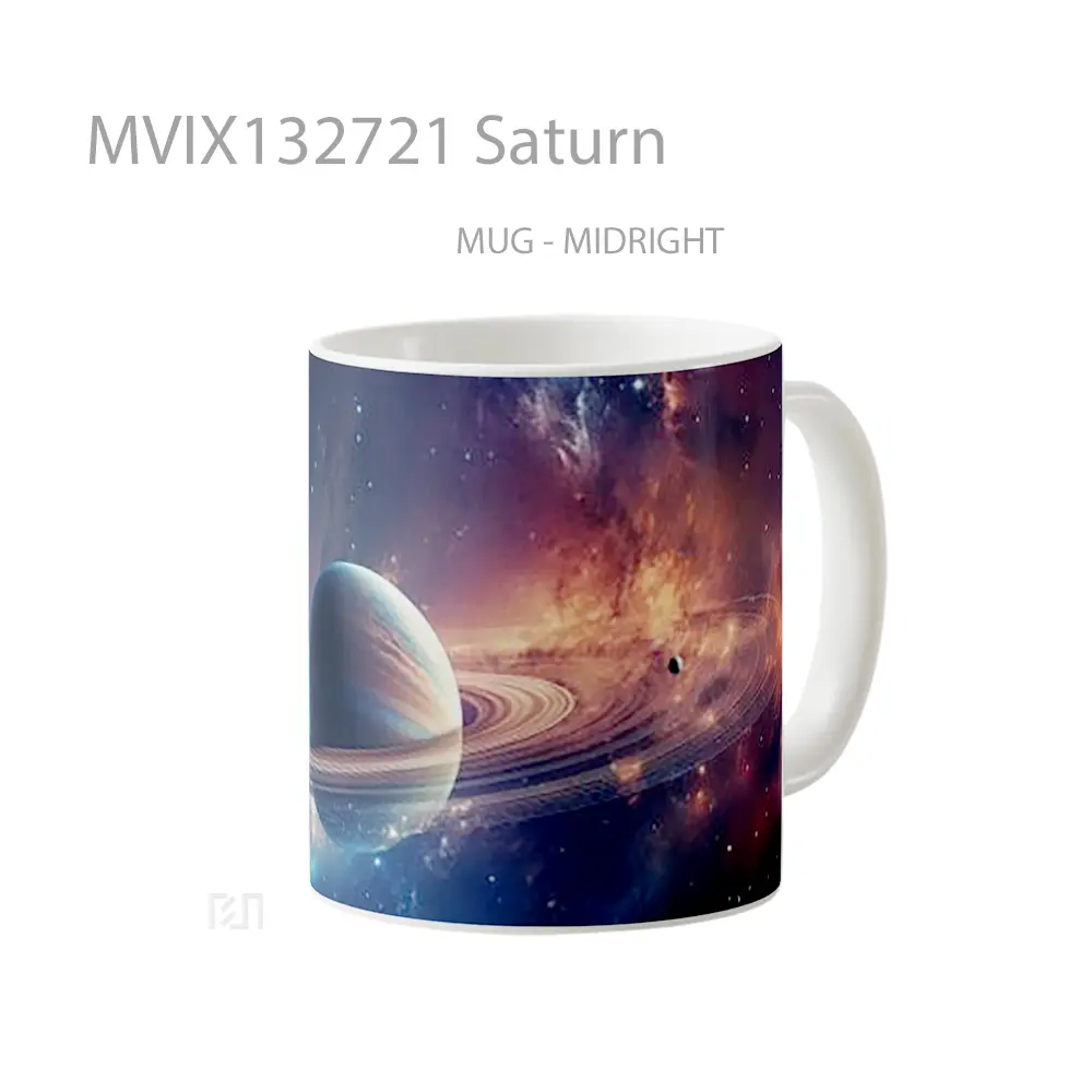 Mug Saturn Gelas Keramik Unik - All-side / Desain