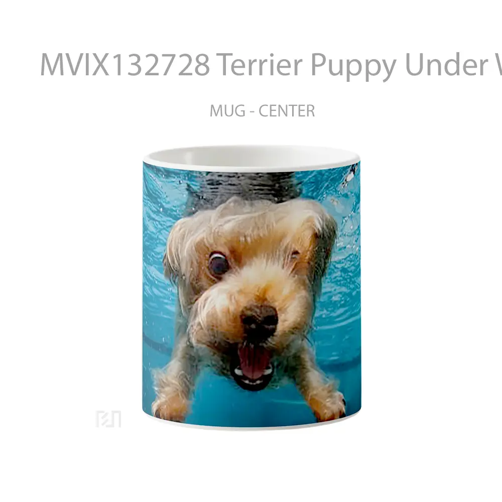 Mug Terrier Puppy Under Water Gelas Hewan Lucu