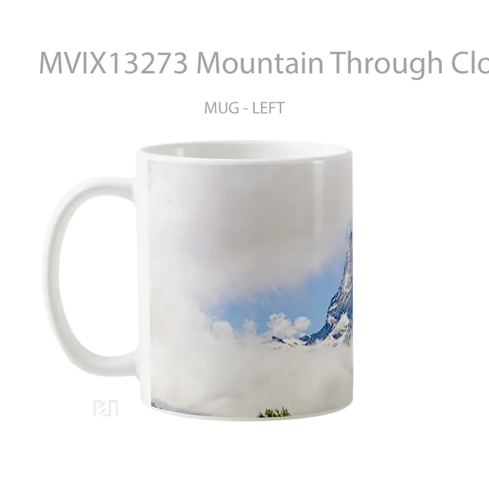 Mug Mountain Through Clouds Gelas Pemandangan Alam - All-side / Desain