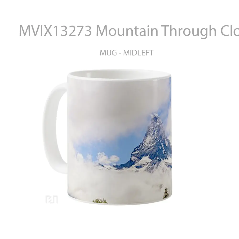 Mug Mountain Through Clouds Gelas Pemandangan Alam - All-side / Desain