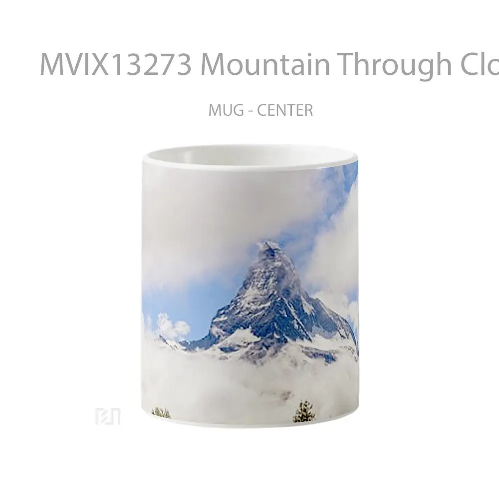 Mug Mountain Through Clouds Gelas Pemandangan Alam