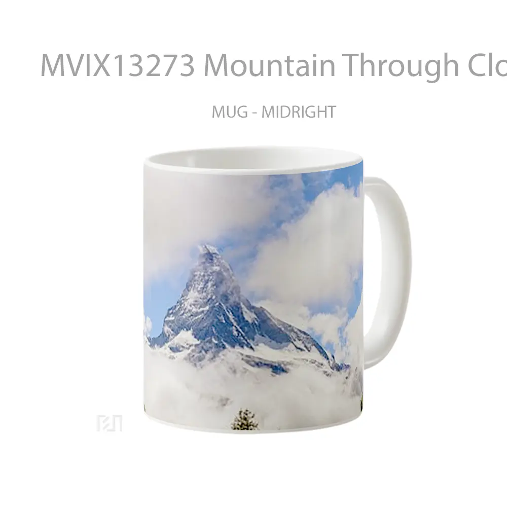 Mug Mountain Through Clouds Gelas Pemandangan Alam - All-side / Desain
