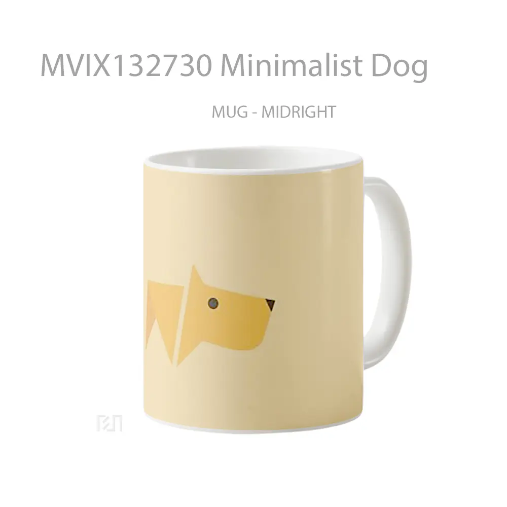 Mug Minimalist Dog Gelas Hewan Lucu - All-side / Desain