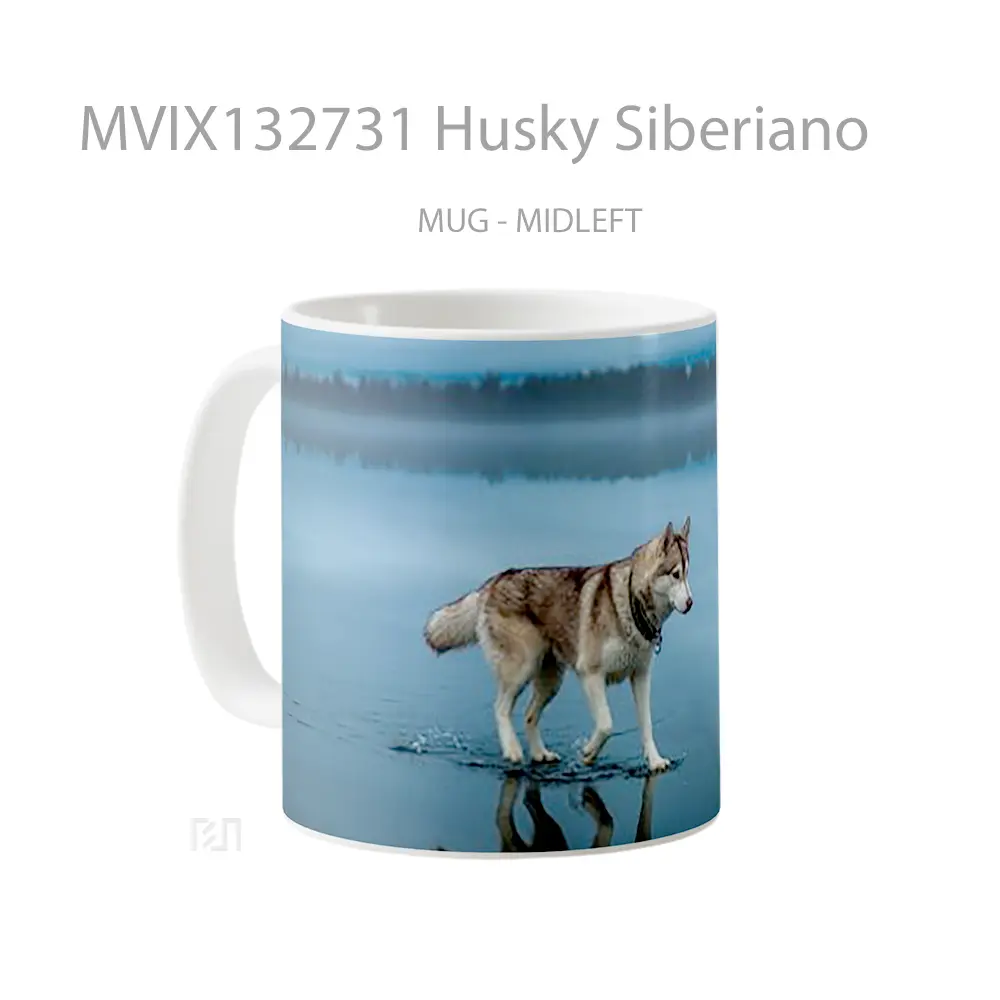 Mug Husky Siberiano Gelas Keramik Unik - All-side / Desain