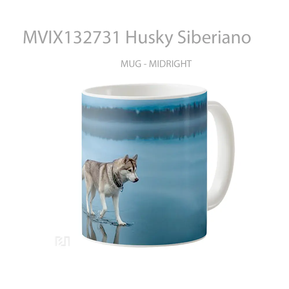 Mug Husky Siberiano Gelas Keramik Unik - All-side / Desain