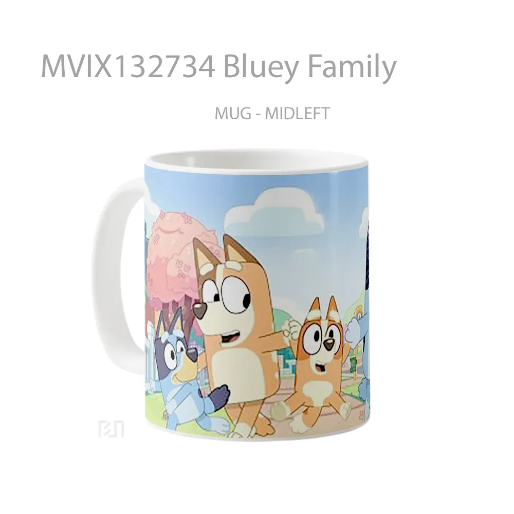 Mug Bluey Family Gelas Keramik Unik - All-side / Desain
