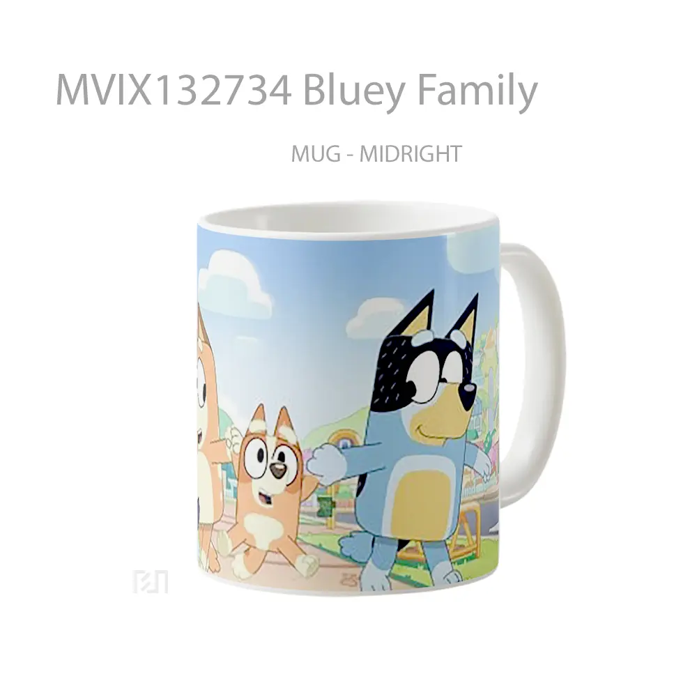 Mug Bluey Family Gelas Keramik Unik - All-side / Desain