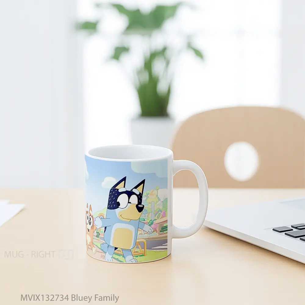 Mug Bluey Family Gelas Keramik Unik - All-side / Desain